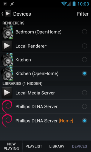 BubbleUPnP for Android using OpenHome